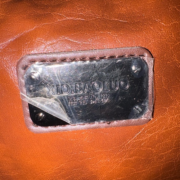 XIDIBAOLU Brown Vegan Leather Satchel Crossbody NWOT - Picture 4 of 11